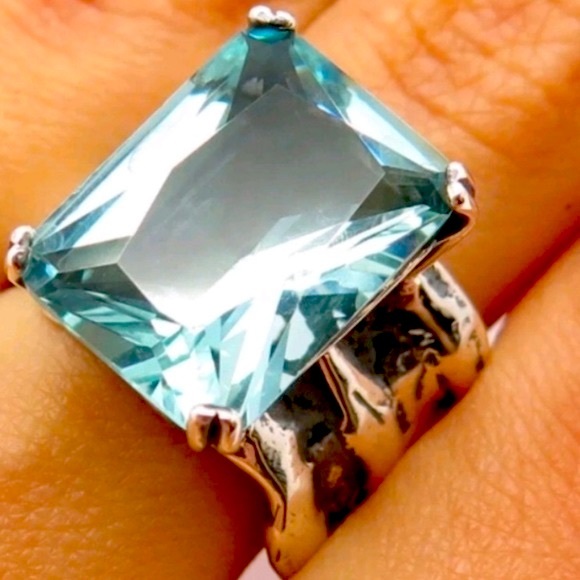 Silpada Jewelry - Silpada Vintage Sterling Silver .925 STUNNING Aqua Blue  Oxidized Glass …